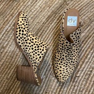 Leopard Calf Hair Mules